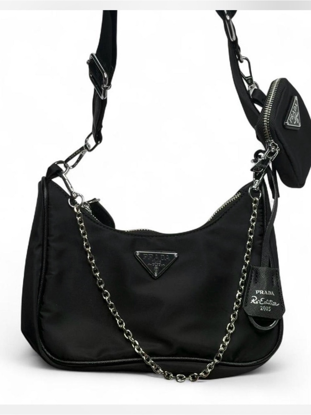 🔝PRADA Nylon Re-Edition 2005 Shoulder Bag Black